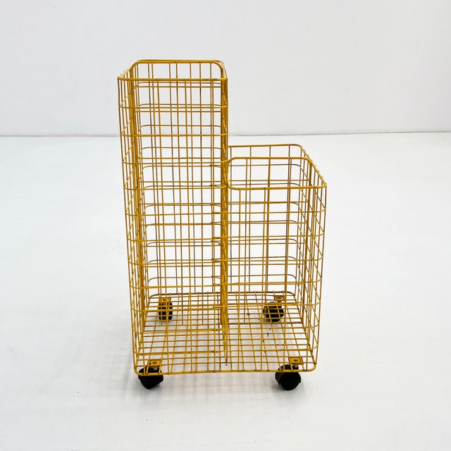 Yellow Wire Storage on Wheels, 1980s For Sale - Image 4 of 9