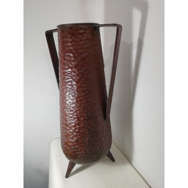Brutalist Copper Tripod Umbrella Stand by Angelo Bragalini, Italy, 1950s For Sale - Image 6 of 10