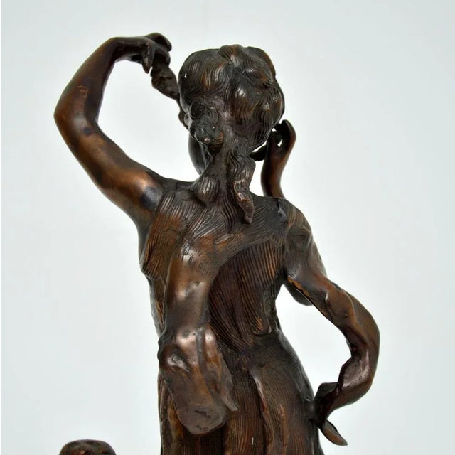 Metal Bronze Sculpture of Woman and Child, 1950s For Sale - Image 7 of 13