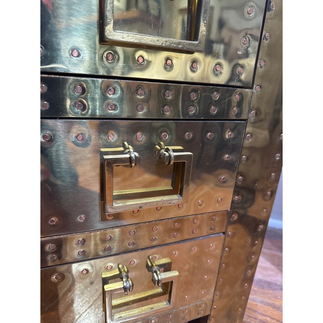 Hollywood Regency Sarreid Style Brass Chest For Sale - Image 3 of 8