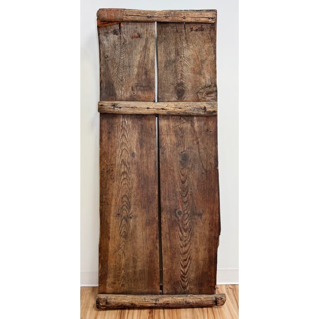 Brown Antique 19th C Large Sculptural Primitive Wood and Inlaid Flint Stone Thresher For Sale - Image 8 of 9