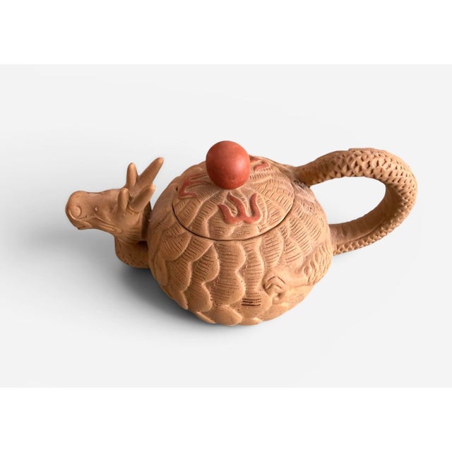 Sculpture Materials Rare Vintage Chinese Yixing Clay Dragon Teapot For Sale - Image 7 of 12