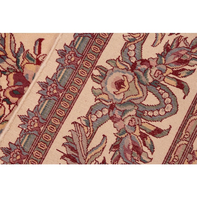 Textile Shabby Chic Trellis 1990's Pak-Persian Ivory/Red Wool Rug - 6'0'' X 9'3'' For Sale - Image 7 of 9