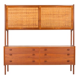 Model Ry20 Sideboard in Teak and Rattan by Hans J. Wegner for Ry Mobler, 1950s For Sale