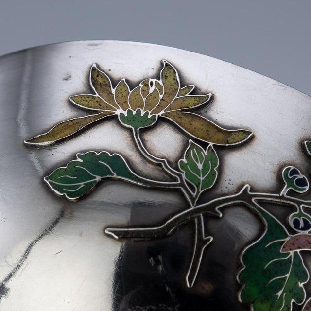 19th Century Chinese Export Solid Silver & Enamel Bowl by Wang Hing, 1890s For Sale - Image 11 of 18