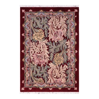 Shabby Chic 1990's Pak-Persian Red/Red Wool Rug - 2'1'' X 3'9'' For Sale