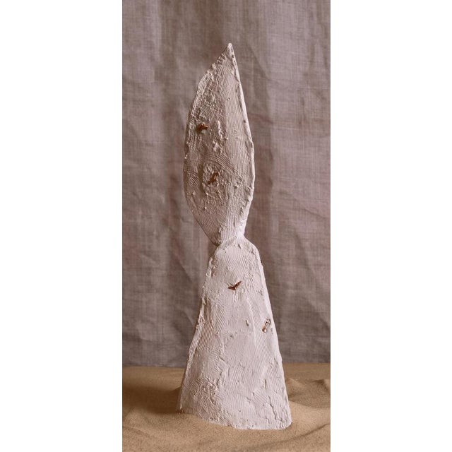 Talisman Sculpture #3 in Sandy Stoneware with Bronze Inlays by Margaux Leycuras. One of a Kind, Signed and numbered....