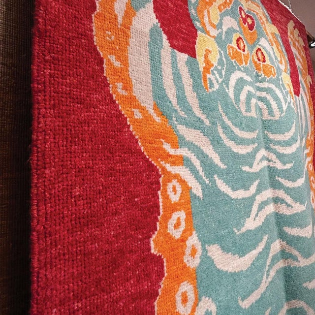 Turkish Handwoven Tapis Tigre Rug, 1960s, in Flawless conditions. Designed 1950 to 1959