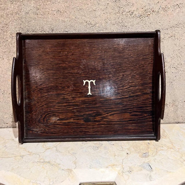 Antique Exotic Wood Serving Tray, Art Deco Style, Early 20th Century For Sale In San Diego - Image 6 of 12