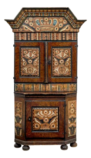 Swedish Hand-Painted Cupboard, 1804