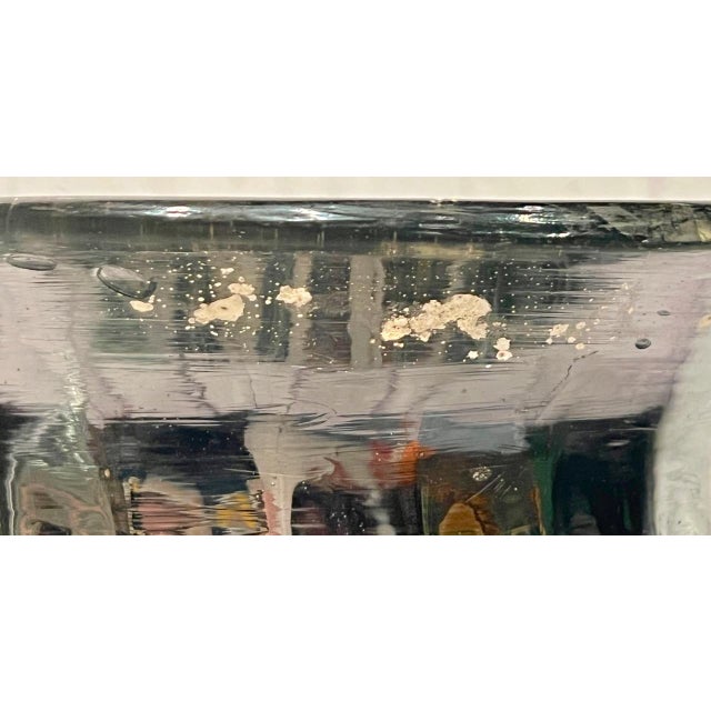 1970s Hand Blown Mercury Glass Vase With Applied Glass Handles For Sale - Image 5 of 13