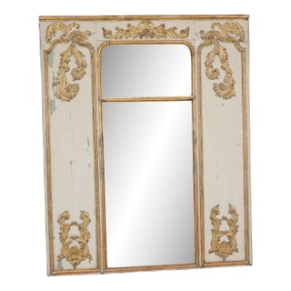 Large French Louis XV Style Parcel Gilt Trumeau Mirror Impressive Design For Sale