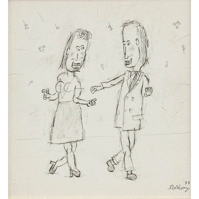 Contemporary "Dance with Me" William Anthony Caricature Drawing, 1988 For Sale - Image 3 of 5