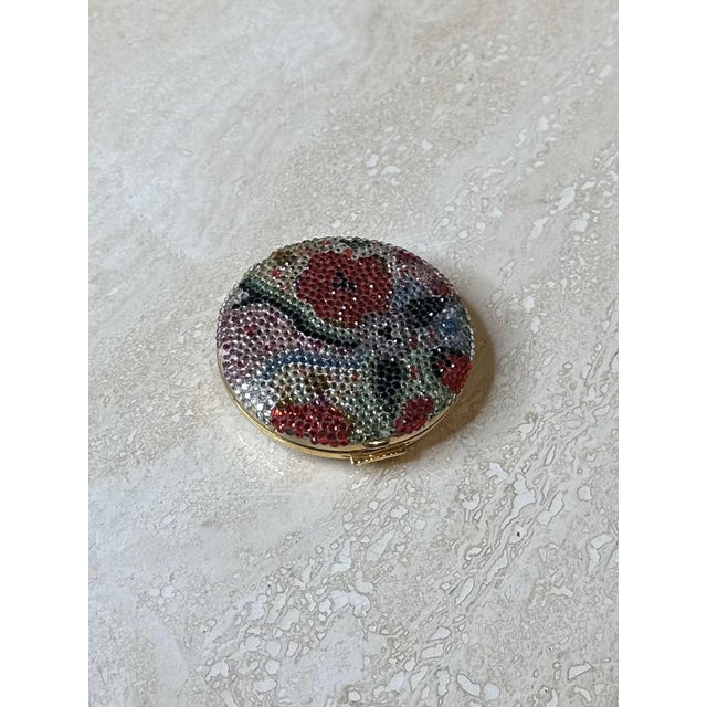Metal Vintage Judith Leiber Bedazzled Compact Mirror For Sale - Image 7 of 11