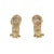 Modern Late 20th-Century 14k Yellow Gold Diamond J-Hoop Pierced Earrings, Pair For Sale - Image 3 of 4