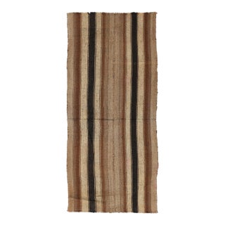 Brown Striped Vintage Kilim Rug - 2`10″ X 6`7″ Ft. For Sale