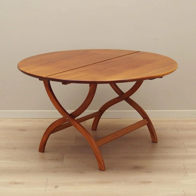 Vintage Danish Round Mahogany Coffee Table, 1970s For Sale - Image 11 of 11