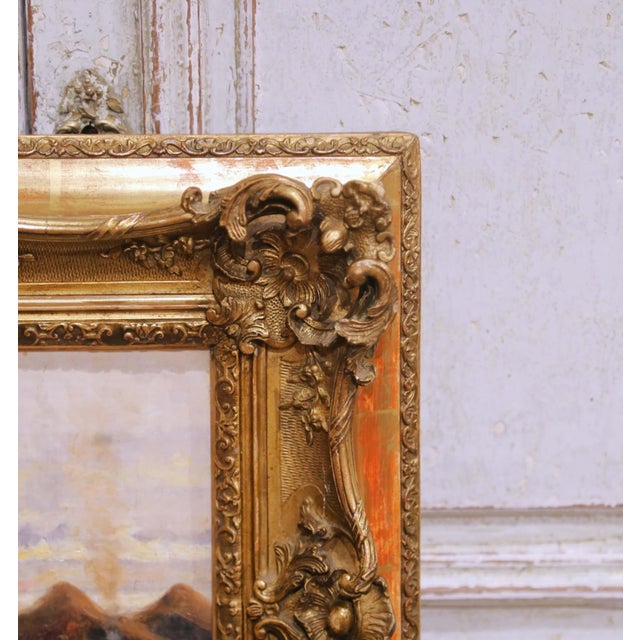 Wood 19th Century Equestrian Landscape Painting on Canvas by Lewis L. Shonborn For Sale - Image 7 of 10