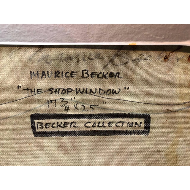 1940s Maurice Becker, Modernist Figurative Oil Painting "The Shop Window NYC" For Sale - Image 4 of 5