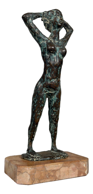 S. Gasparri, Woman Bathing, 1950s, Bronze on Marble Base