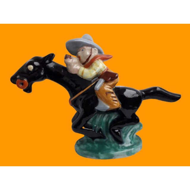 Large Art Deco Hand-Painted Cowboy on Horse from Komloss, 1920s For Sale - Image 17 of 18