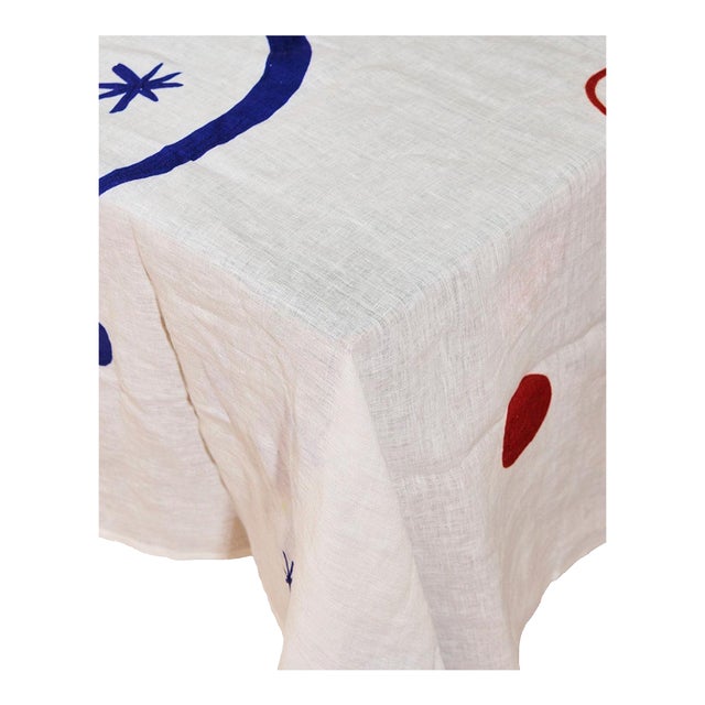 Misette Celestial Linen Tablecloth in Multicolor For Sale