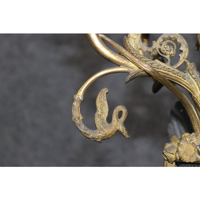 Pair of Solid Bronze French 19th Century Empire Style Figural Table Lamps For Sale - Image 10 of 14