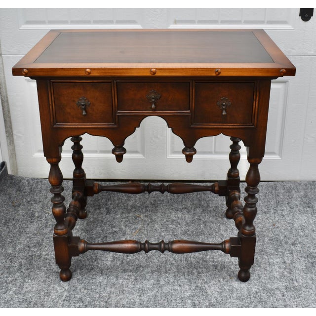 Antique Walnut Table William and Mary Style Accent Side 3 Drawers For Sale - Image 15 of 16