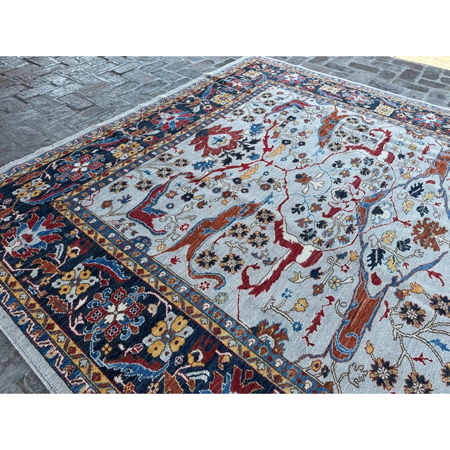 Boho Chic Ziegler Hand Knotted Area Rug 8'5" X 9'9" For Sale - Image 4 of 6