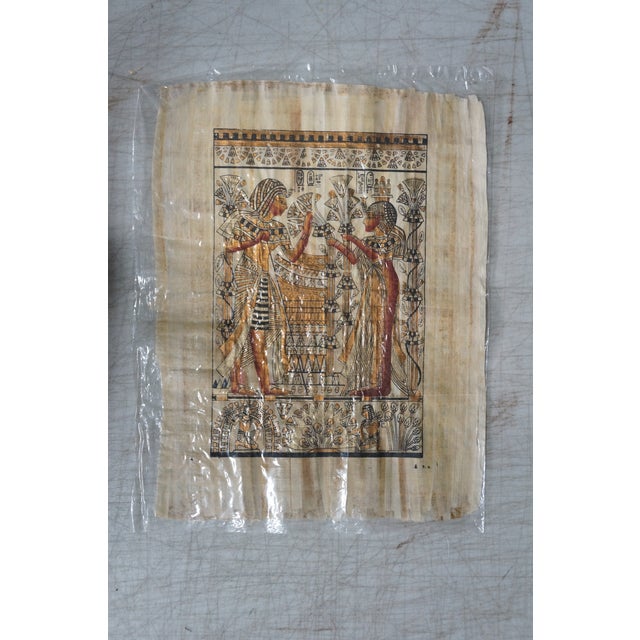 Late 20th Century Vintage Egyptian Revival Mythical Souvenir Papyrus Painting Art - Set of 18 For Sale - Image 14 of 18