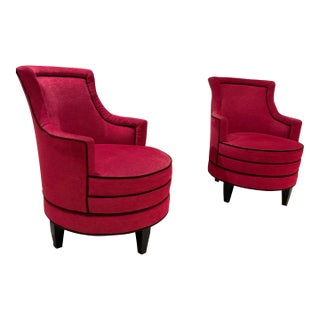 Henredon by Celerie Kembel Pink Accent Chairs - Set of 2 For Sale