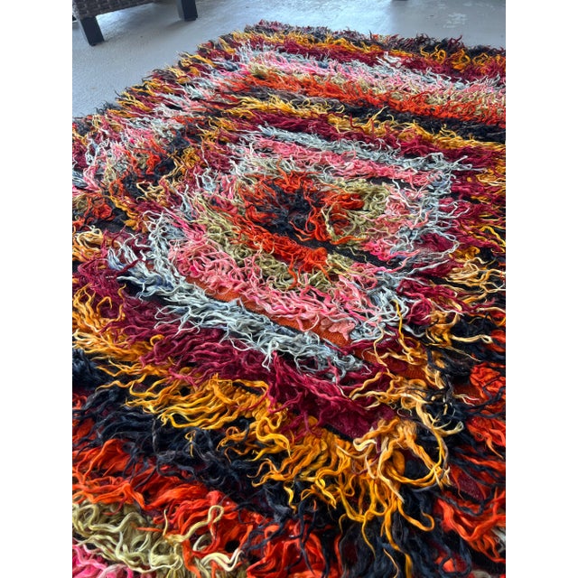 Vintage Anatolian Colorful Tulu Rug For Sale - Image 4 of 8