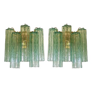 Italian Wall Light in Green Tronchi Murano Glass by Simoeng For Sale