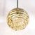 Metal Mid-Century Modernist Smoked Amber Molten Banded Murano Glass Pendant Chandelier For Sale - Image 7 of 12