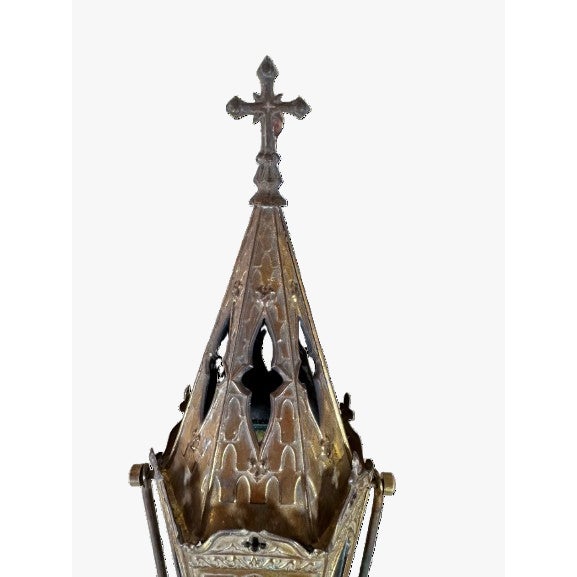 Antique Gothic Revival Ecclesiastical Lantern For Sale - Image 4 of 10