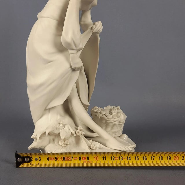Vintage Biscuit Porcelain Sculpture of Woman by G. Barbetta for Capodimonte, 1950s-1970s For Sale - Image 14 of 16