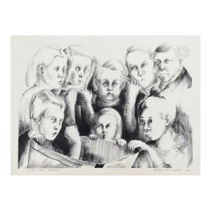 1950 Gertrude Pferdt Figural Lithograph