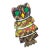 Missoni Italy Brass and Fabric Jeweled Owl Pin Brooch For Sale
