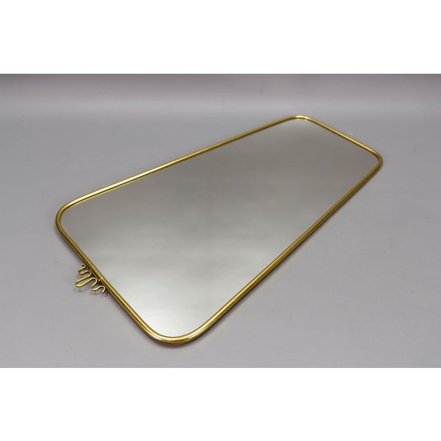 Metal Mid-Century German Modern Brass Frame Wall Mirror from Lenzgold, 1964 For Sale - Image 7 of 18