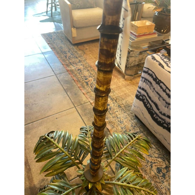 1960s Italian Toile Inspired Palm Tree Floor Lamp with new Woven Shade by Made Goods Funky 1960s floor lamp. Featuring a...