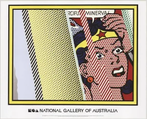 2013 Roy Lichtenstein 'Reflections on Minerva' Pop Art Multicolor, Yellow, Red Australia Offset Lithograph