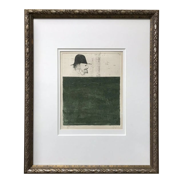 1960s Leonard Baskin Original Color Etching Pencil Signed Numbered Framed For Sale