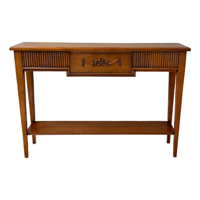 Italian Mid-Century Console Table With Reeded Detail For Sale