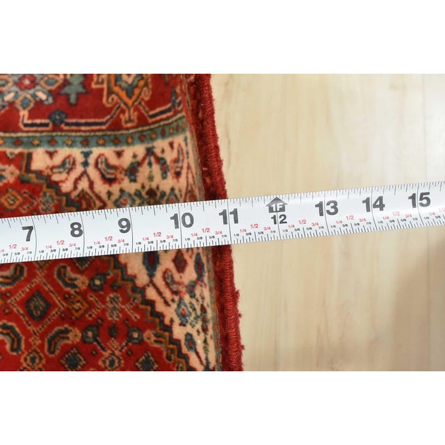 Bidjar Rug 5’1” X 9’7” Red Wool Semi-Antique Tribal Hand-Knotted Carpet For Sale - Image 12 of 14