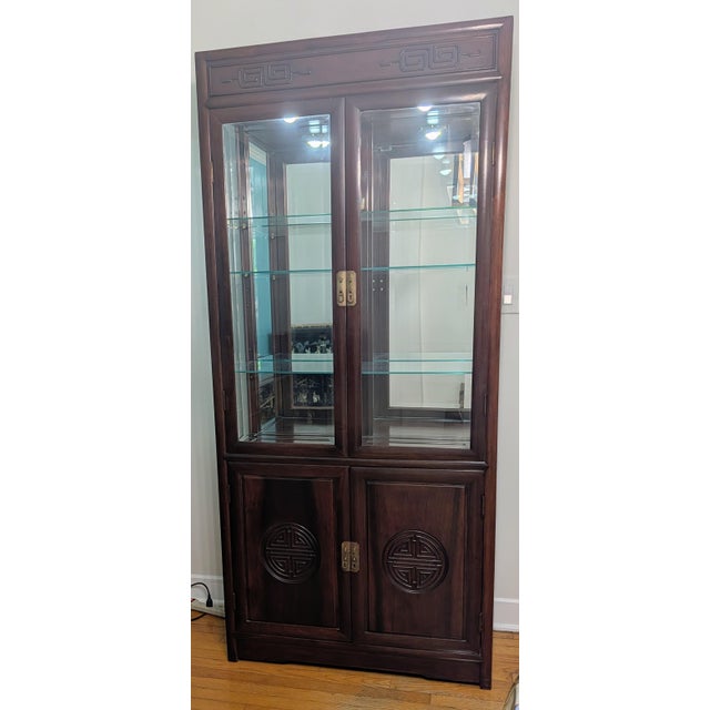 Chinese 1980s Chinese Solid Hardwood Display Cabinet/Curio Hutch For Sale - Image 3 of 10