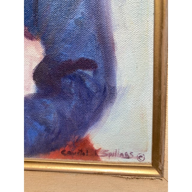 Figurative Late 20th Century Oil on Canvas Portrait Painting of a Beautiful Navajo Child, Framed For Sale - Image 3 of 13