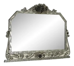 Wall Mirror with Wrought Iron Frame, USA, 1930s
