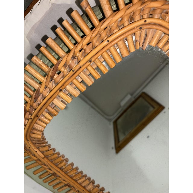 Vintage Mirror in Bamboo, 1960s For Sale - Image 8 of 11