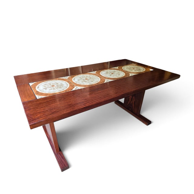 Ox Art 1970s Attributed Ox Art Danish Rosewood Tile Drop Leaf Dining Table For Sale - Image 4 of 11