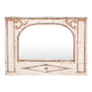 19th Century Swedish White Painted Horizontal Mirror For Sale